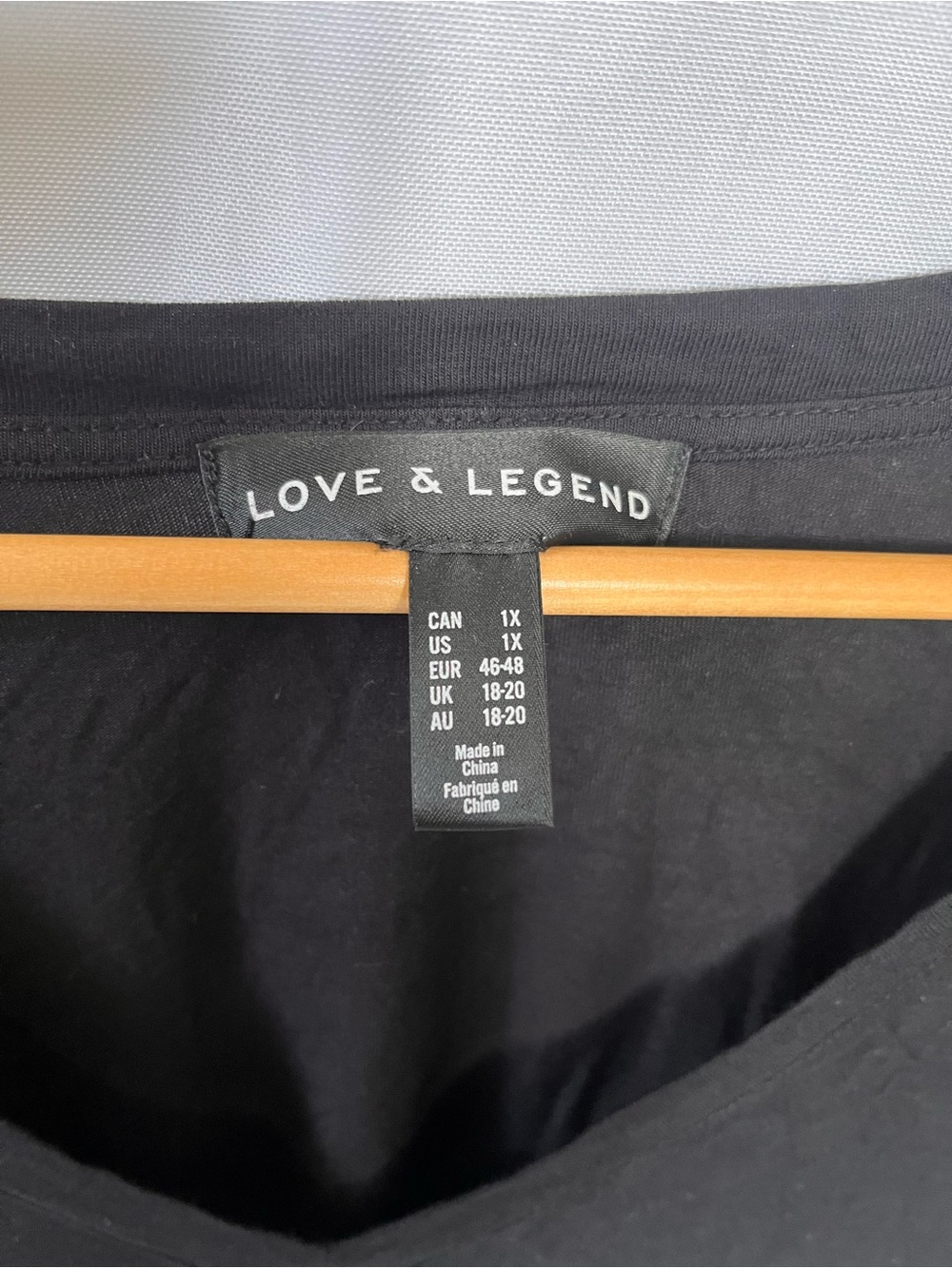 Love & Legend Black Vneck Shirt long sleeve - Picture 4 of 5